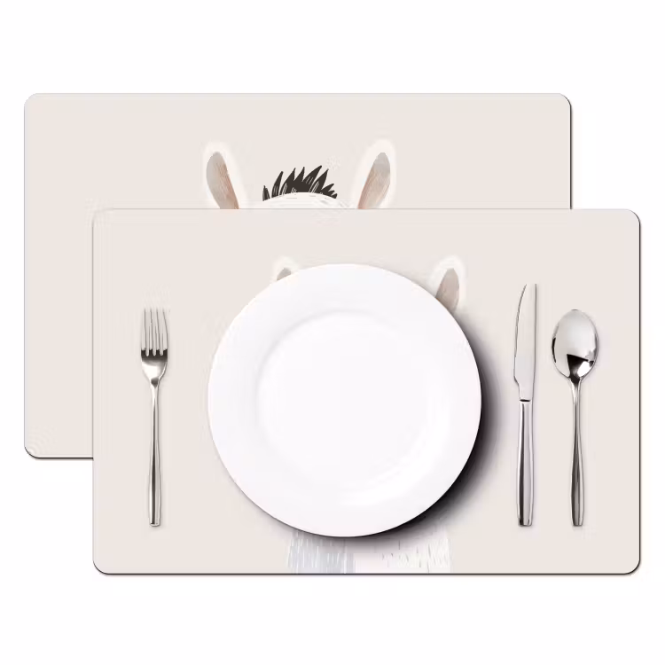Sets de table - Rhinocéros - Faune et flore - Couleurs pastel — 2
