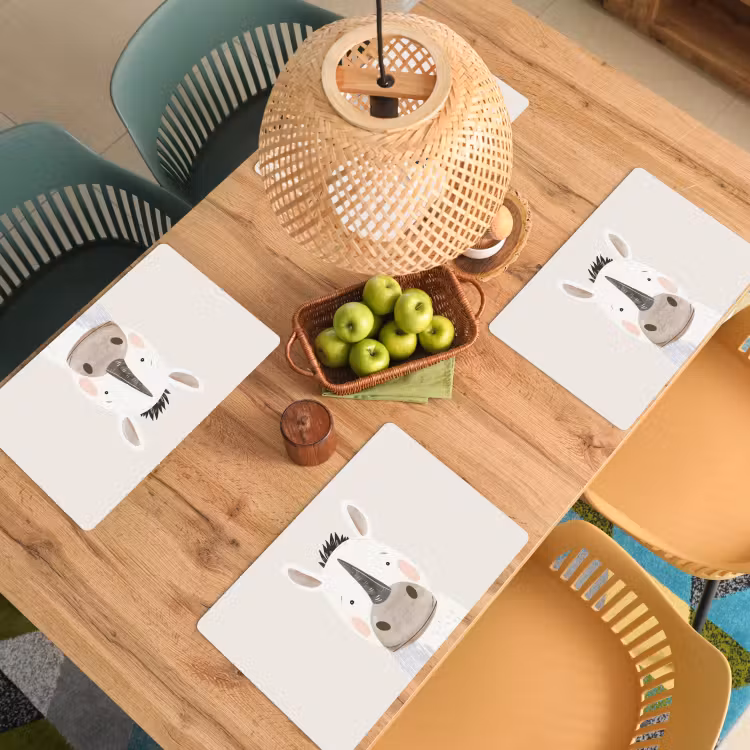 Sets de table - Rhinocéros - Faune et flore - Couleurs pastel — 3