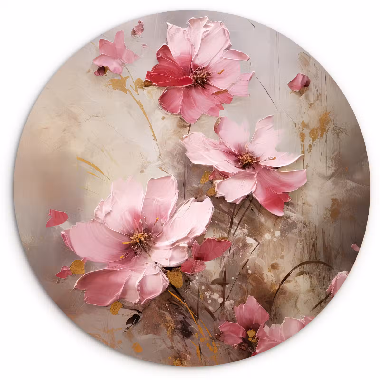 Tableau rond - Délicatesse florale — 1