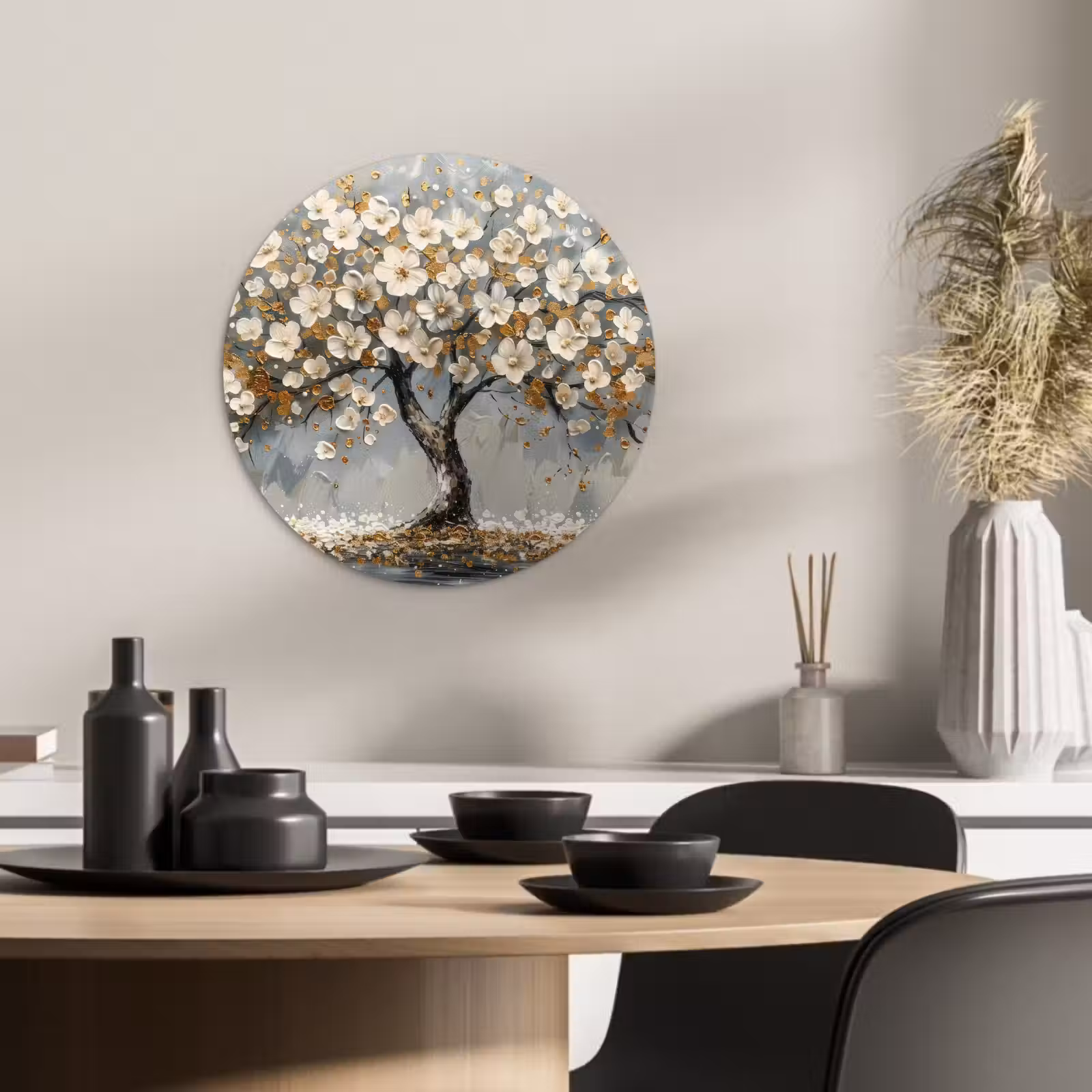 Tableau rond - Fleur d'or — 1