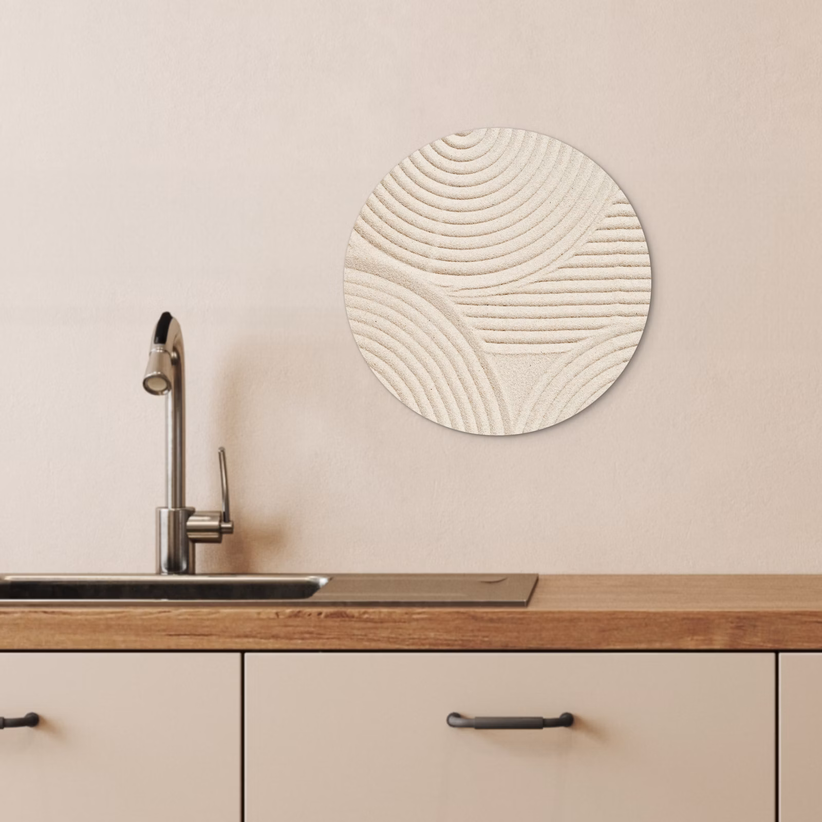 Tableau rond - Jardin de sable zen — 1