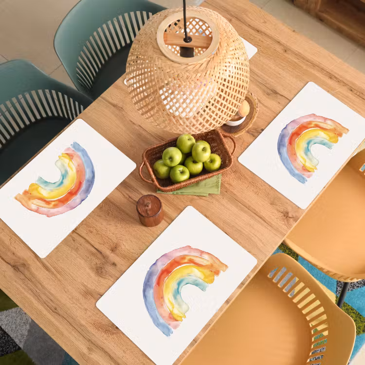 Sets de table - Arc-en-ciel - Aquarelle - Coloré — 3