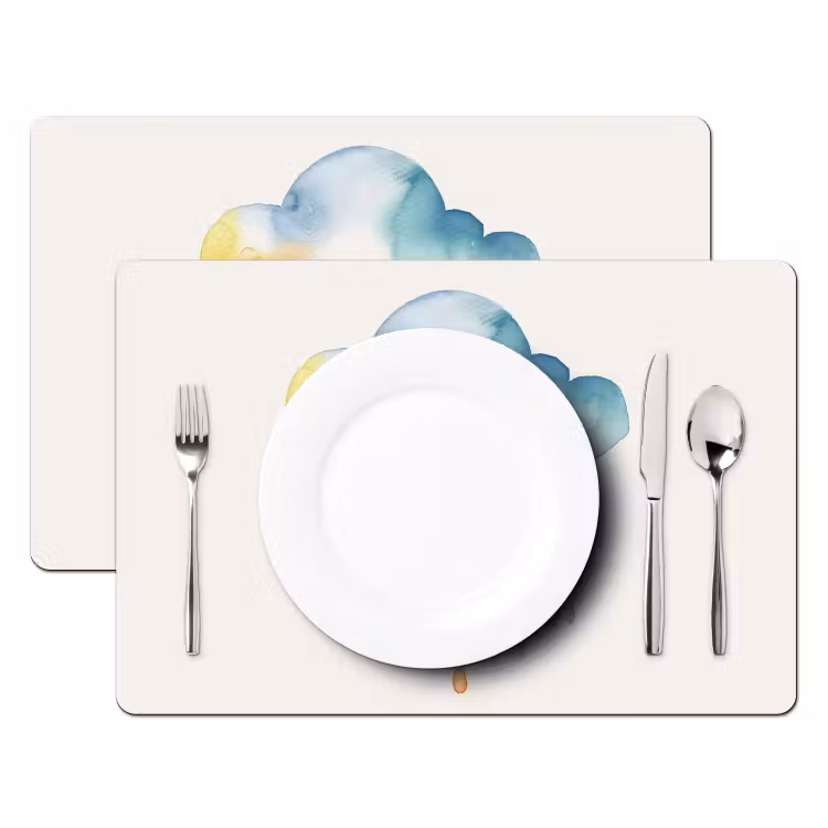 Sets de table - Nuage - Pluie - Aquarelle - Coloré — 2