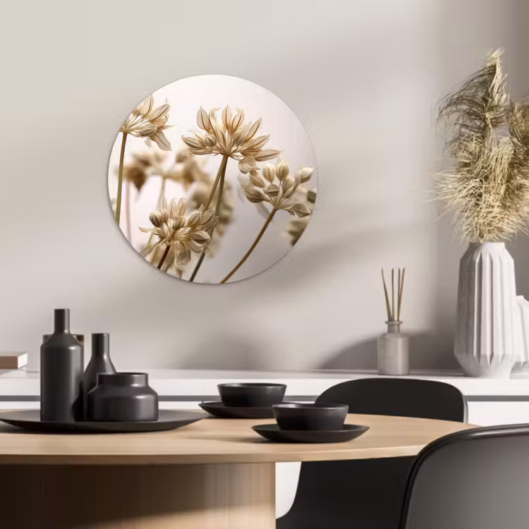 Tableau rond - Élégance fleurie — 2
