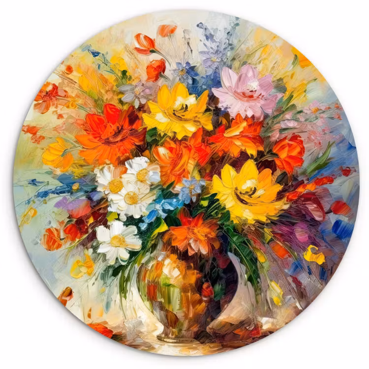 Tableau rond - Explosion de couleurs impressionnistes — 2