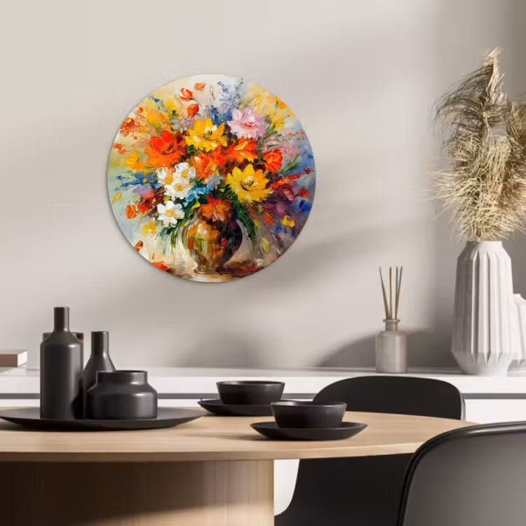 Tableau rond - Explosion de couleurs impressionnistes — 4