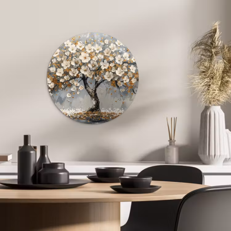 Tableau rond - Fleur d'or — 1