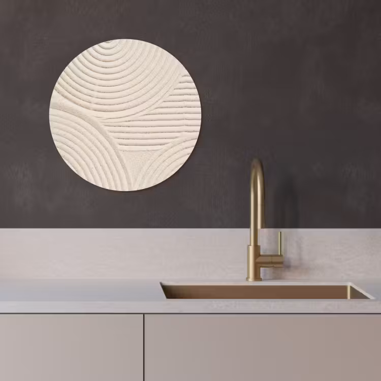 Tableau rond - Jardin de sable zen — 2