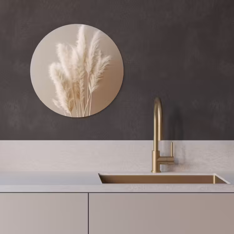 Tableau rond - Plumes douces — 3