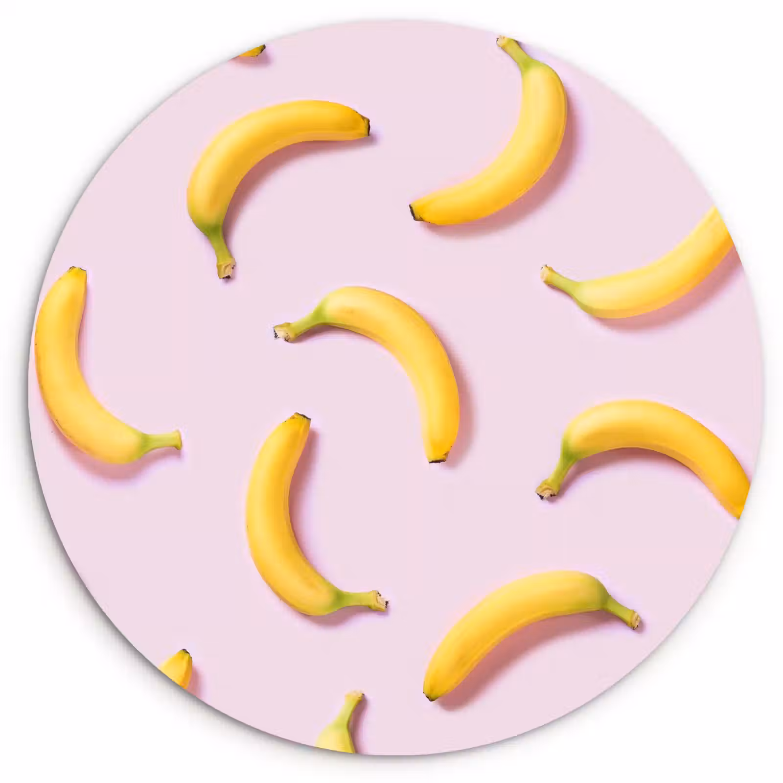 Tableau rond - Courbe jaune sur rose — 1