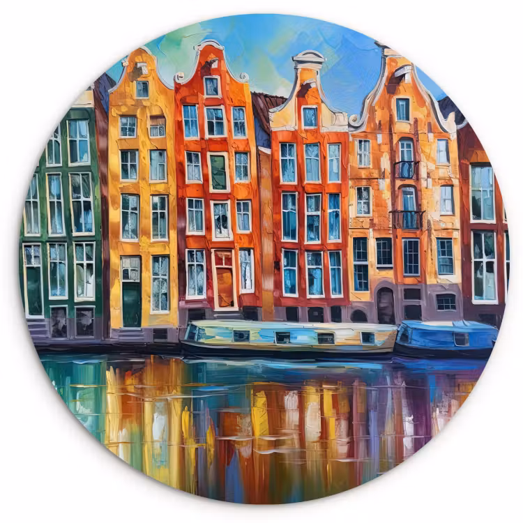 Tableau rond - Maisons sur les canaux d'Amsterdam — 4