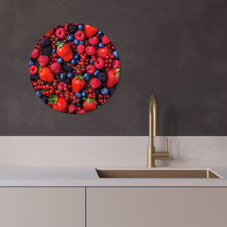 Tableau rond - Mélange de myrtilles et de fraises — 2