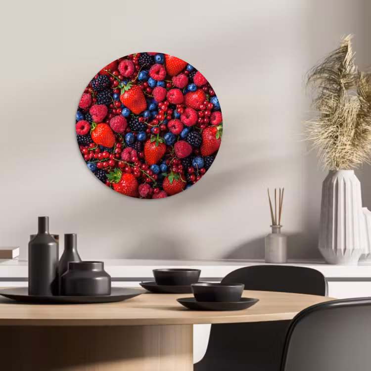 Tableau rond - Mélange de myrtilles et de fraises — 3