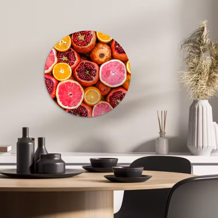 Tableau rond - Mosaïque d'agrumes et de grenade — 3