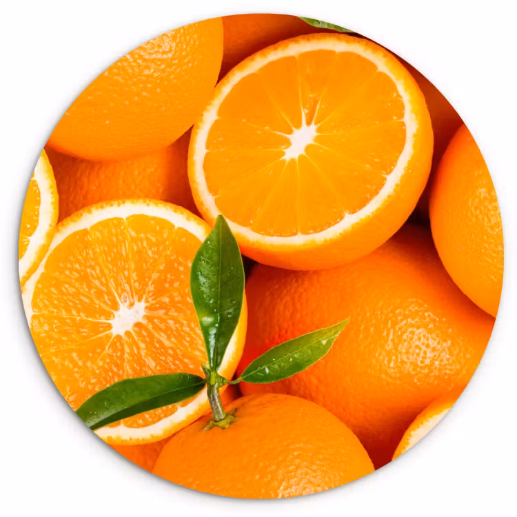 Tableau rond - Rayons de soleil orange — 1