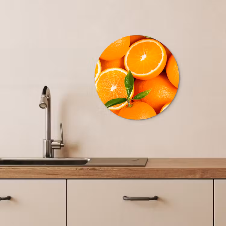 Tableau rond - Rayons de soleil orange — 3