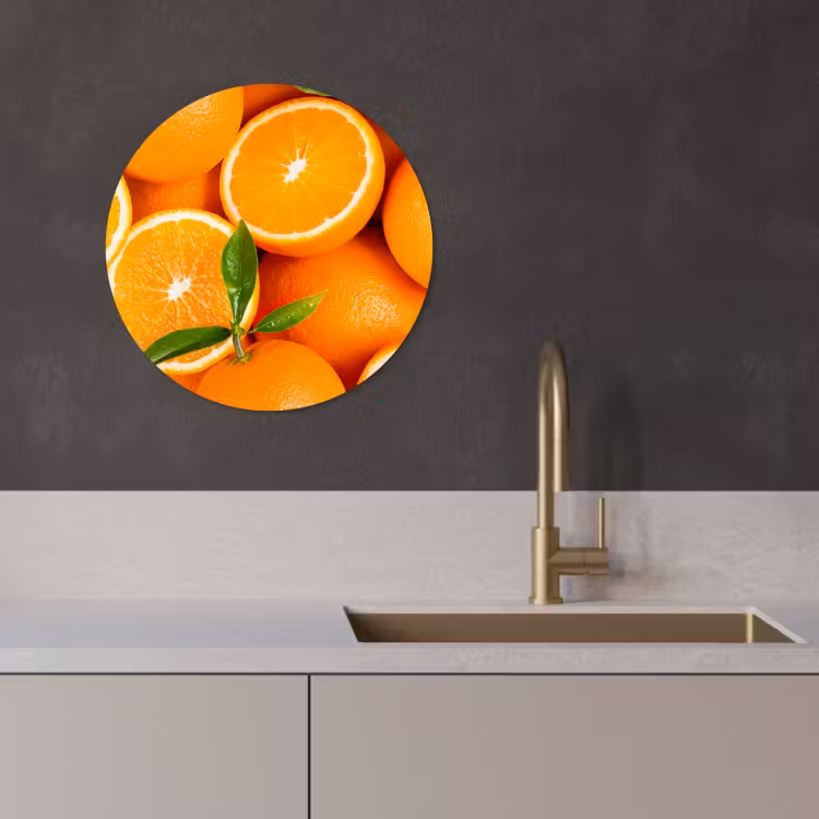 Tableau rond - Rayons de soleil orange — 4