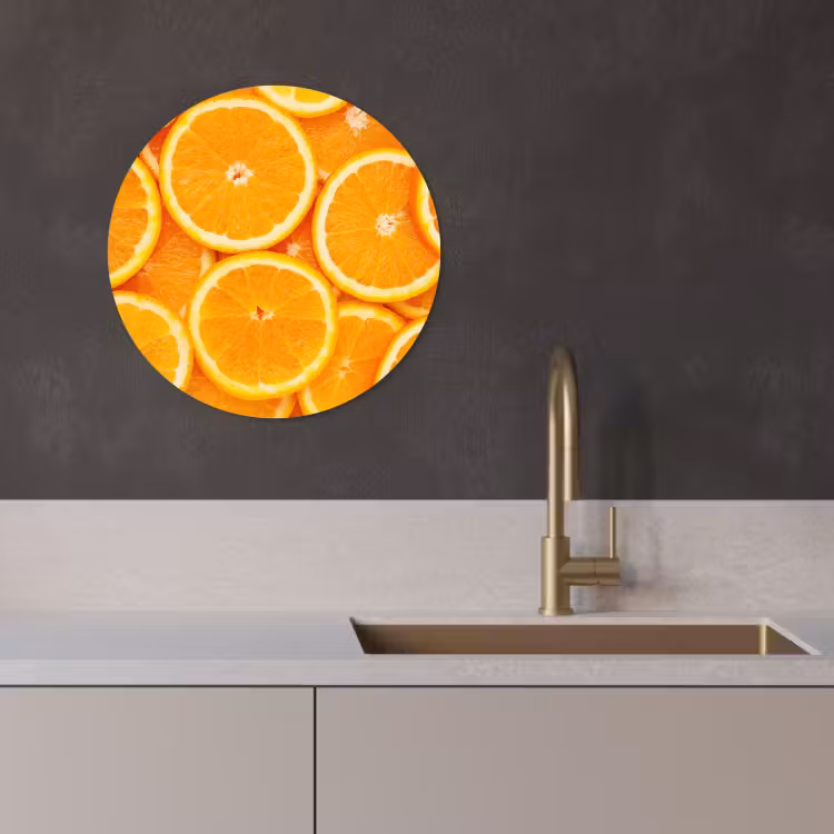 Tableau rond - Soleil et tranches — 2
