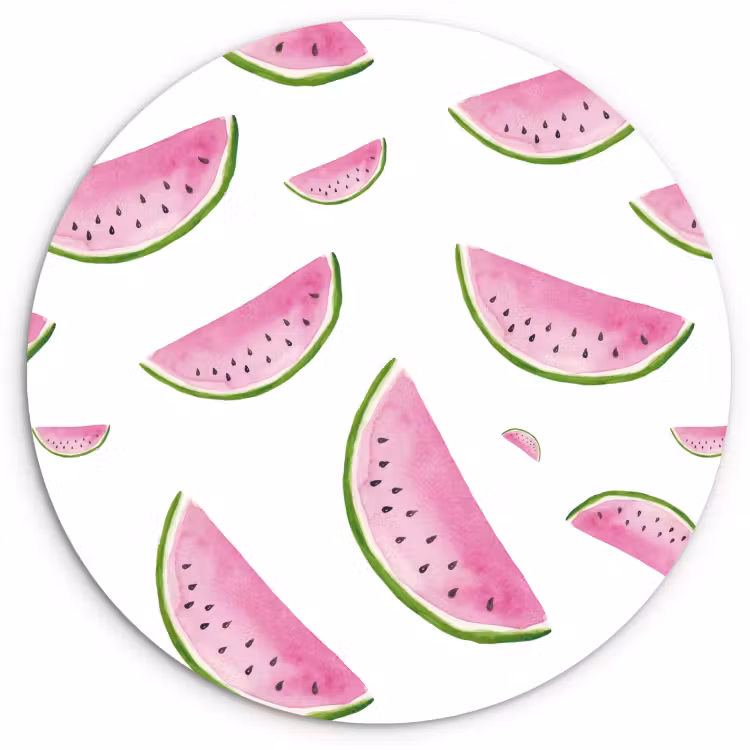 Tableau rond - Tranches de pastèque d'été — 1