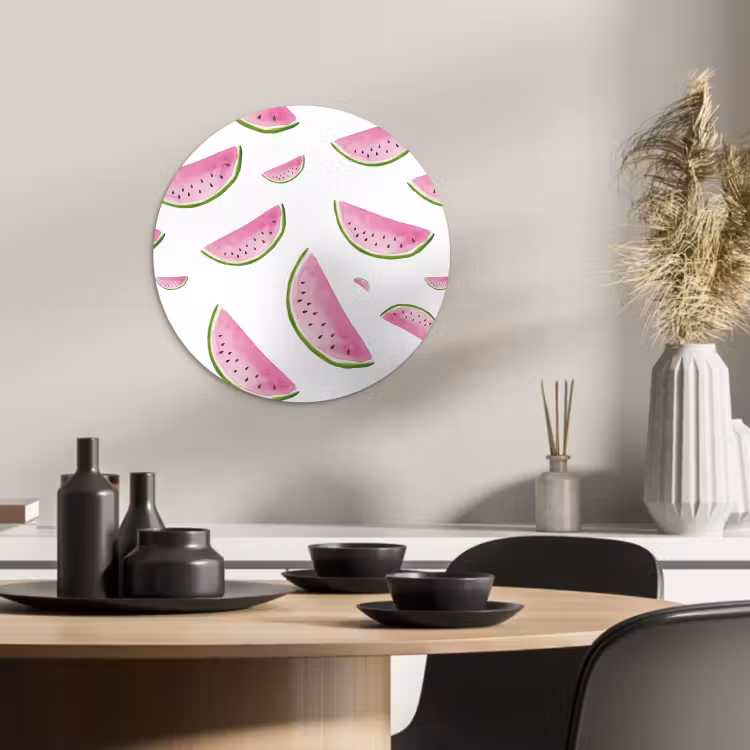 Tableau rond - Tranches de pastèque d'été — 2