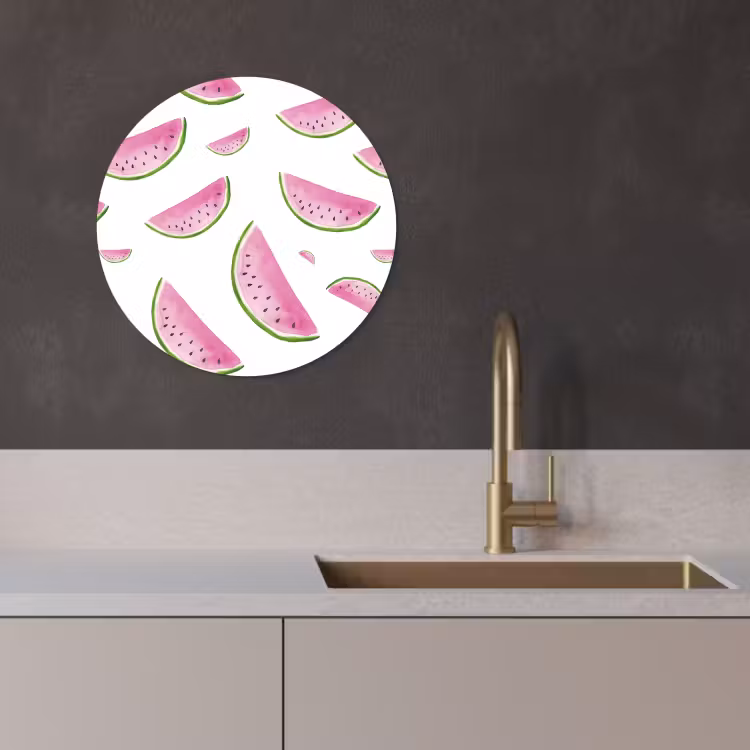 Tableau rond - Tranches de pastèque d'été — 3