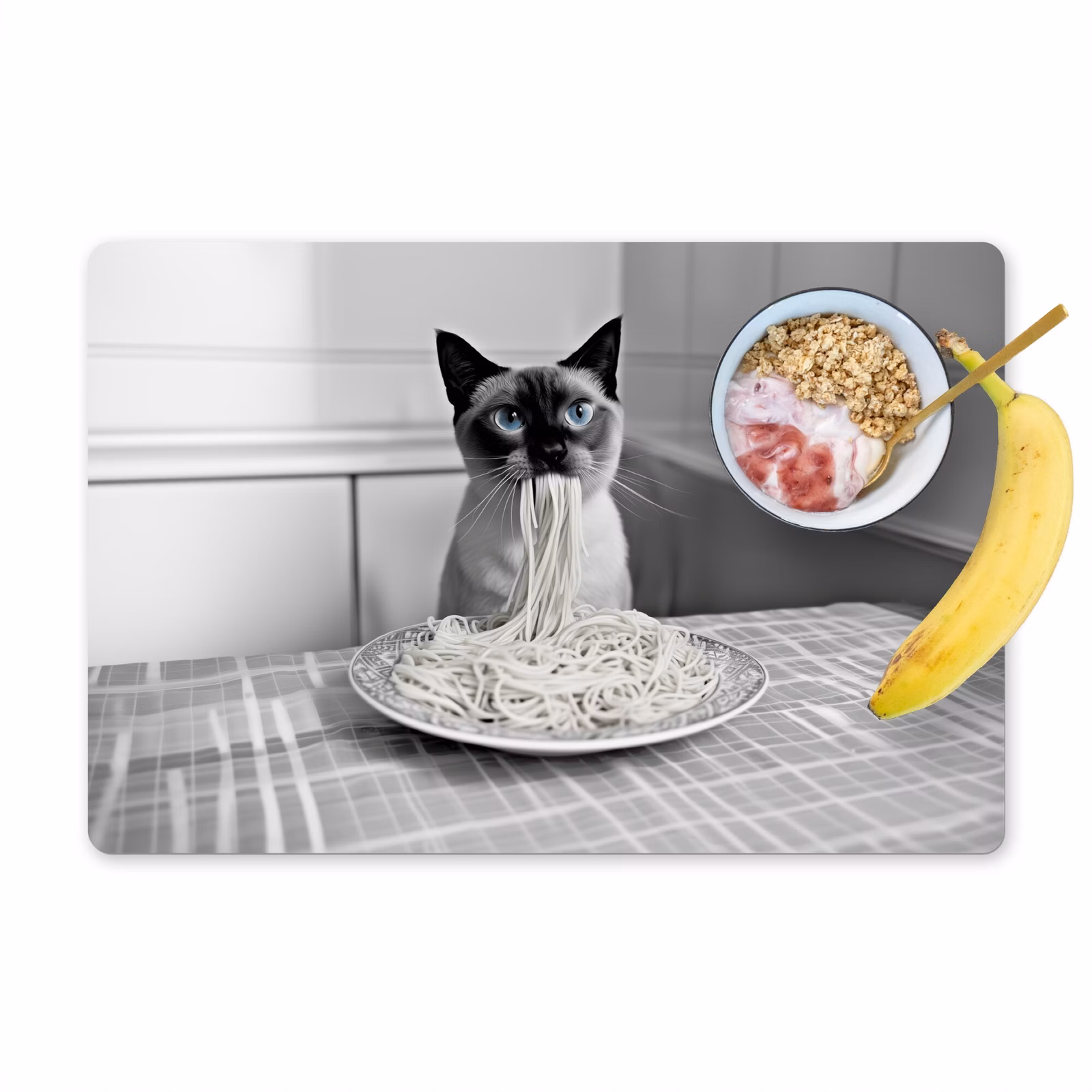 Sets de table - Chat - Siamois - Noir et blanc - Mignon - Animaux — 1