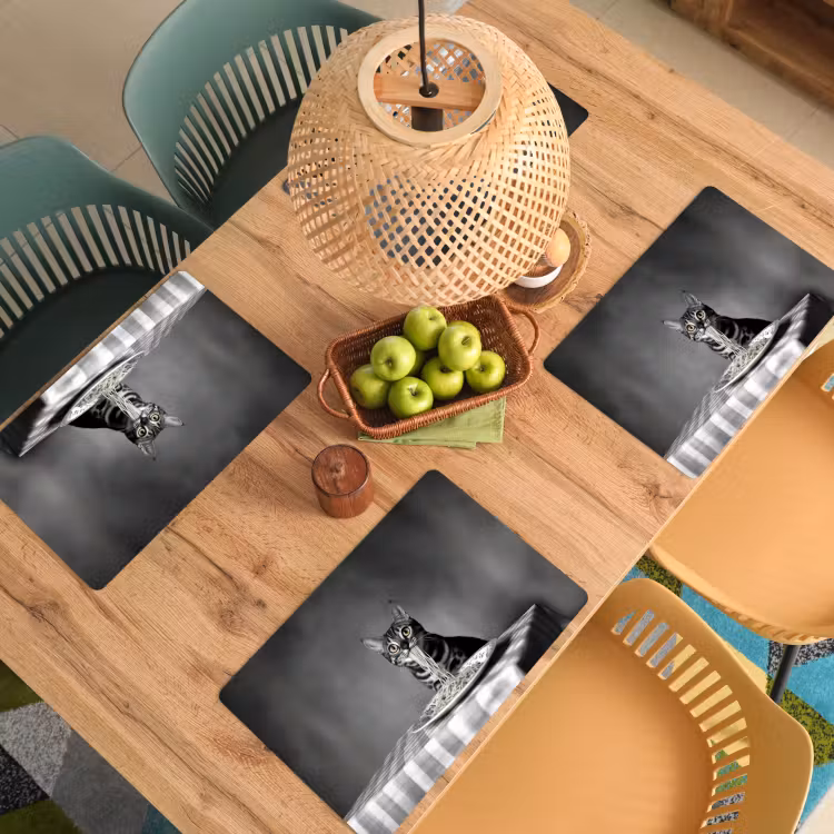 Sets de table - Bengal - Chat - Nappe - Noir - Blanc - Animal — 3