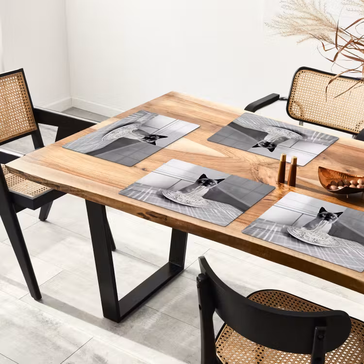 Sets de table - Chat - Siamois - Noir et blanc - Mignon - Animaux — 4