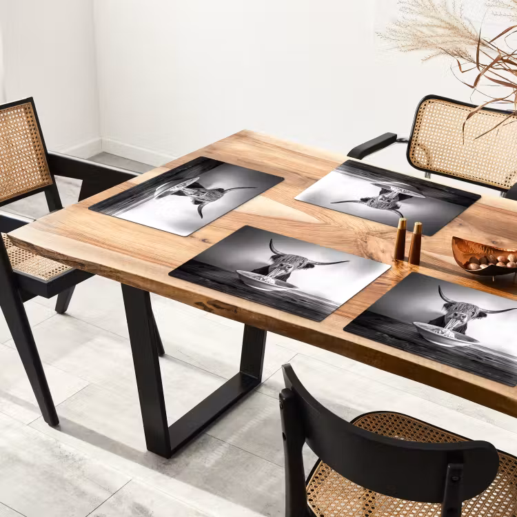 Sets de table - Highlander écossais - Spaghetti - Animaux - Noir et blanc — 4