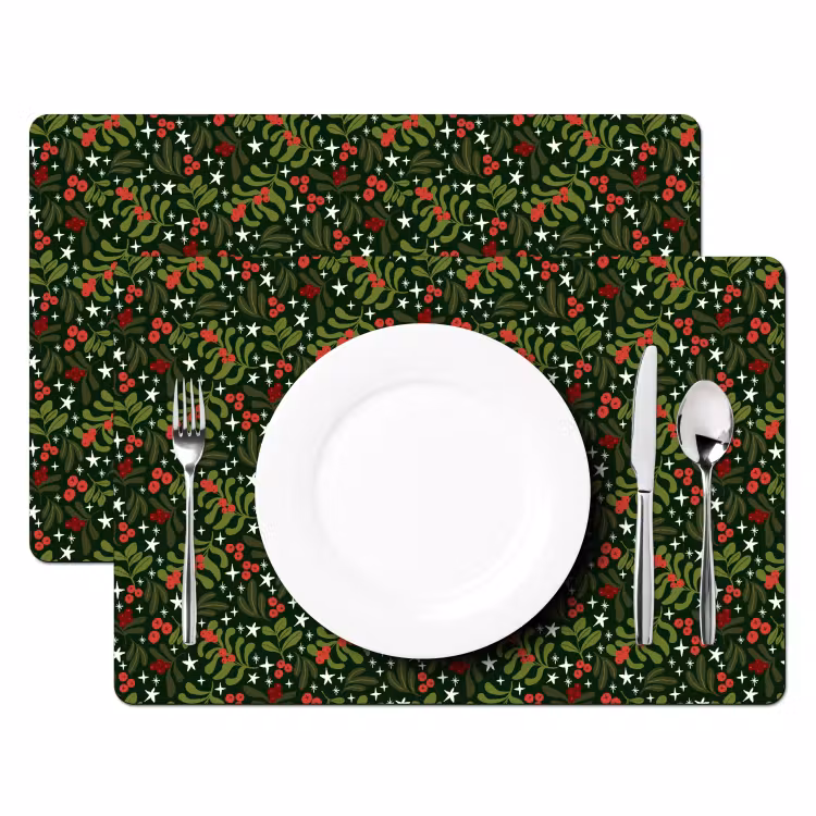 Sets de table - Noël - Branche de pin - Vert - Motif — 2