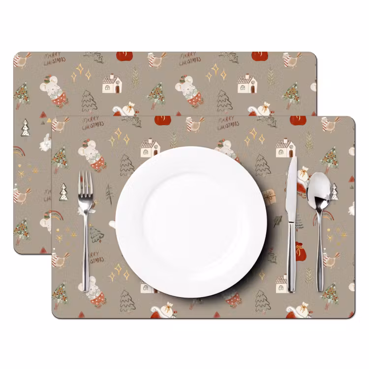 Sets de table - Noël - Motifs - Arbre de Noël - Animaux - Vacances — 2