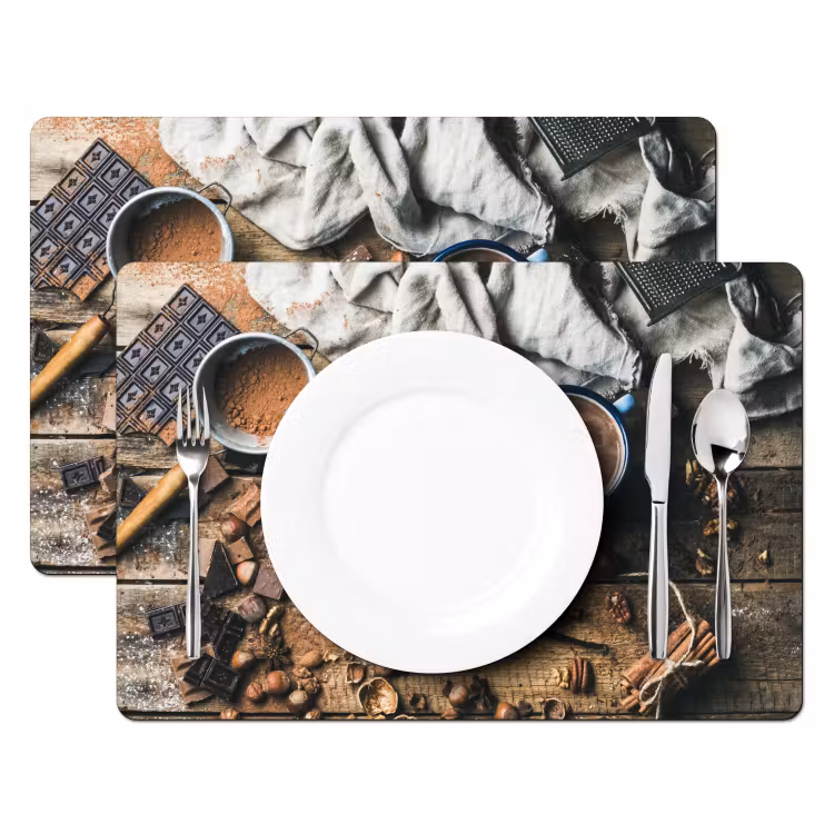 Sets de table - Nature morte - Chocolat - Cannelle - Mug - Noël — 2