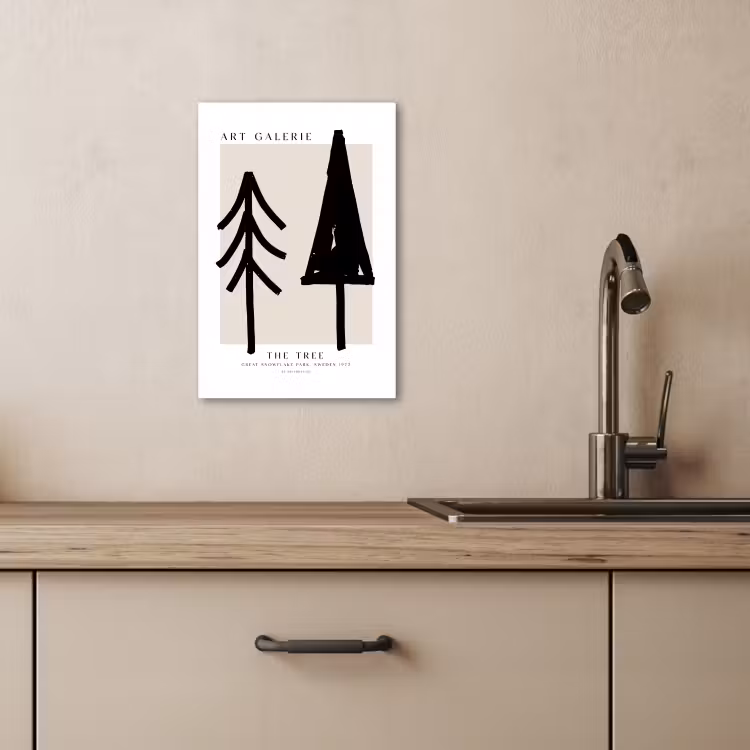 Tableau sur toile - Arbres - Noël - Noir - Fête — 3