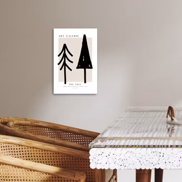 Tableau sur toile - Arbres - Noël - Noir - Fête — 4