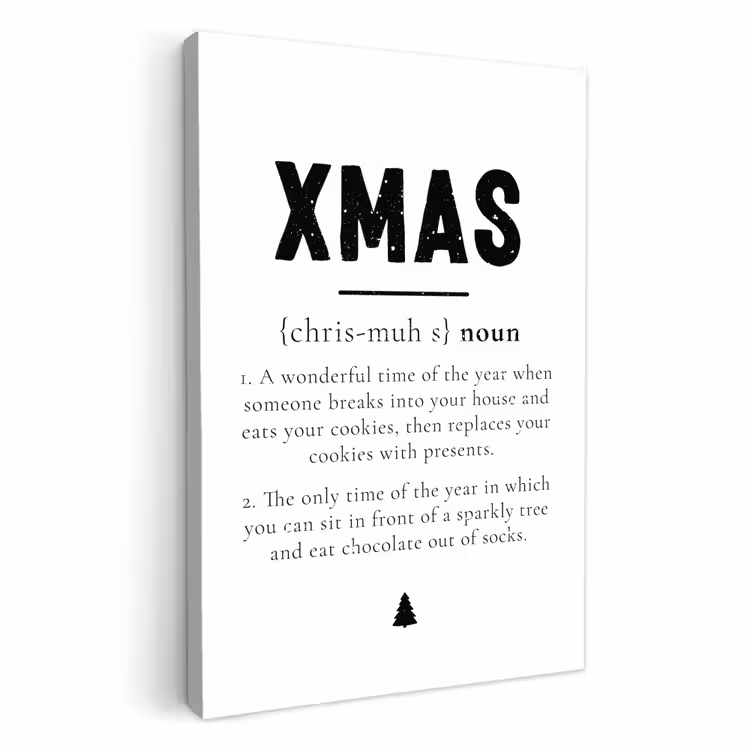 Tableau sur toile - Noël - Blanc - Xmas - Citations - Vacances — 1