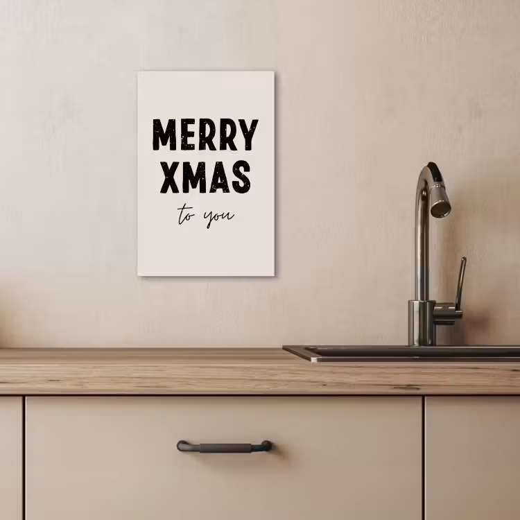 Tableau sur toile - Noël - Citations - Joyeux Noël - Fêtes - Noir — 2