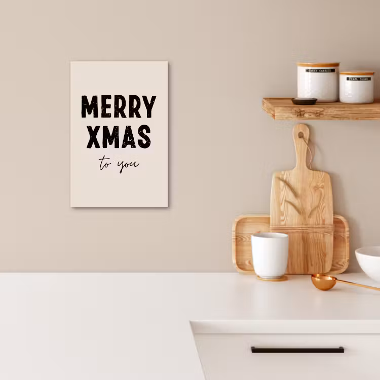 Tableau sur toile - Noël - Citations - Joyeux Noël - Fêtes - Noir — 4