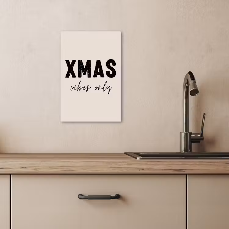 Tableau sur toile - Noël - Proverbe - xmas vibes only - Beige — 3