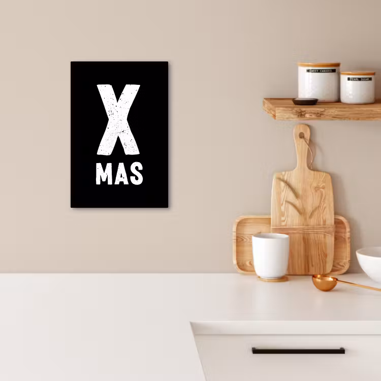 Tableau sur toile - Xmas - Noël - Noir - Vintage - Citations — 2