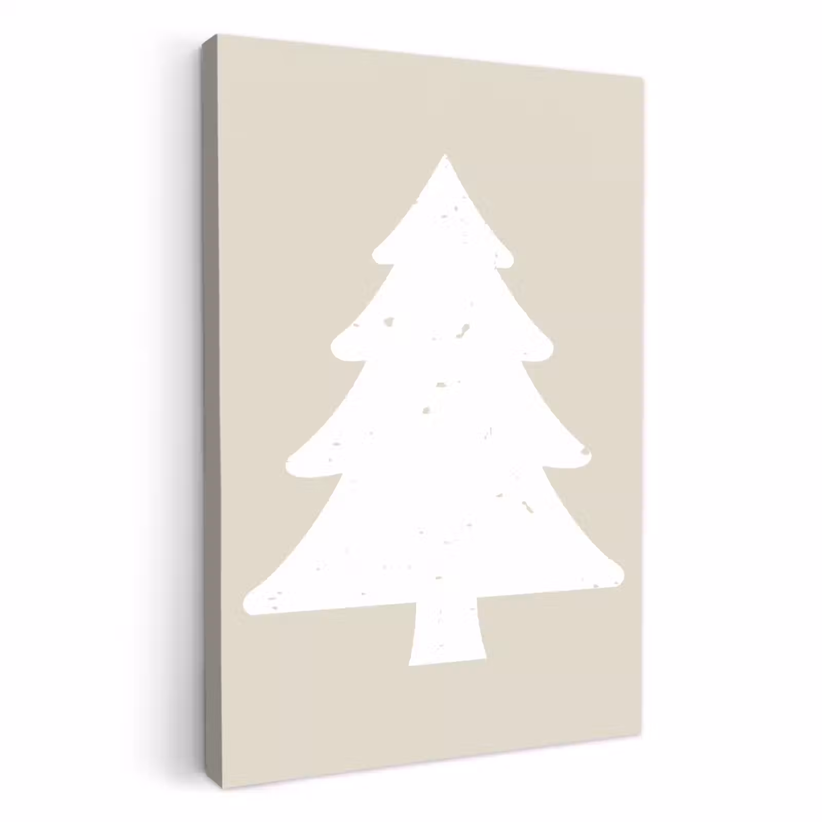 Tableau sur toile - Japandi - Sapin de Noël - Beige - Décoration de Noël — 1