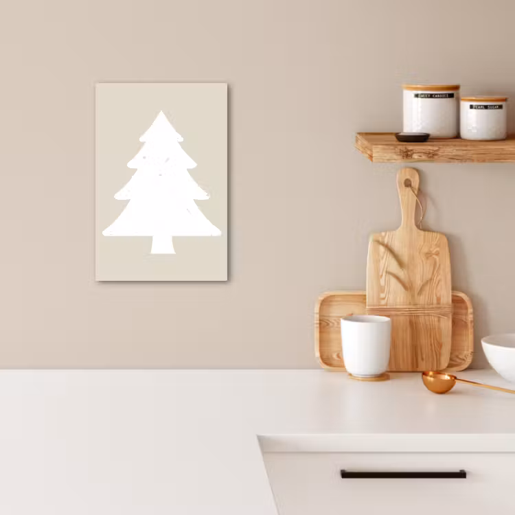 Tableau sur toile - Japandi - Sapin de Noël - Beige - Décoration de Noël — 2