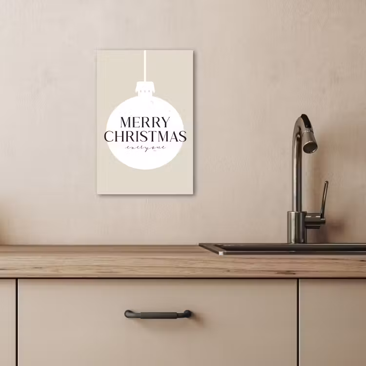 Tableau sur toile - Noël - Boules de Noël - Japandi - Boules blanches — 4