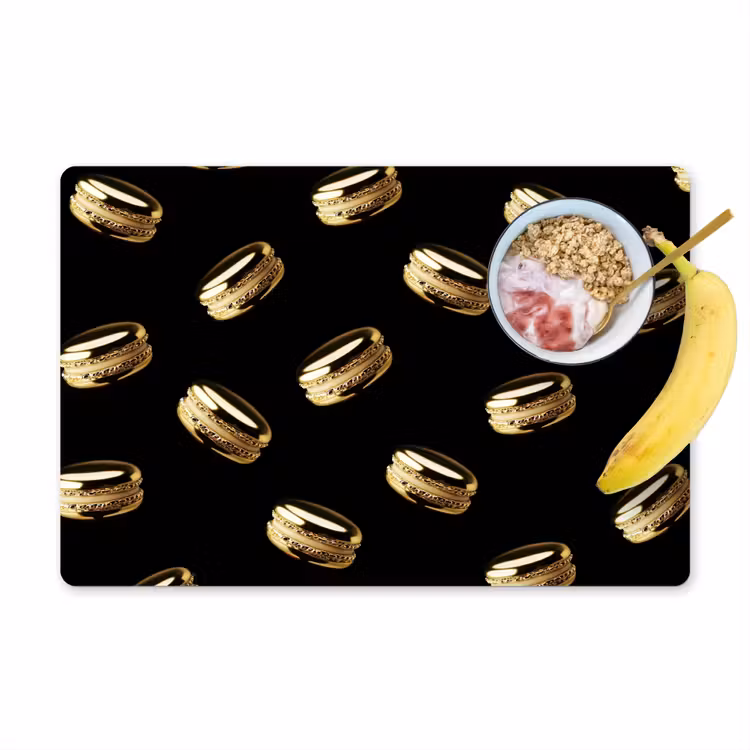 Sets de table - Macarons - Motif - Or - Noir — 1