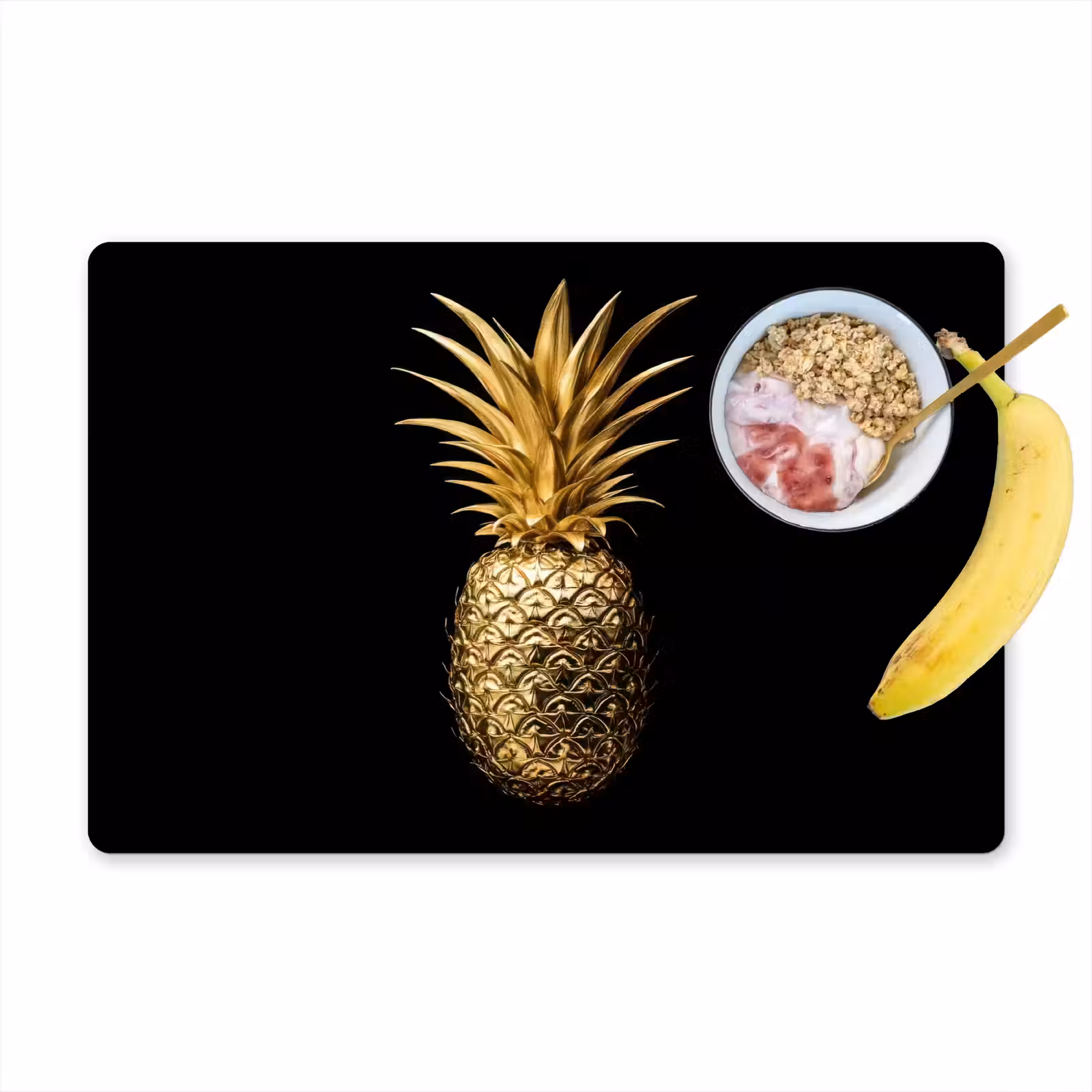 Sets de table - Ananas - Noir - Or - Luxe — 1