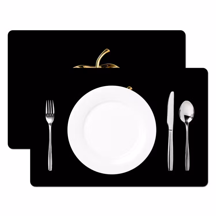 Sets de table - Apple - Or - Chrome - Noir — 2