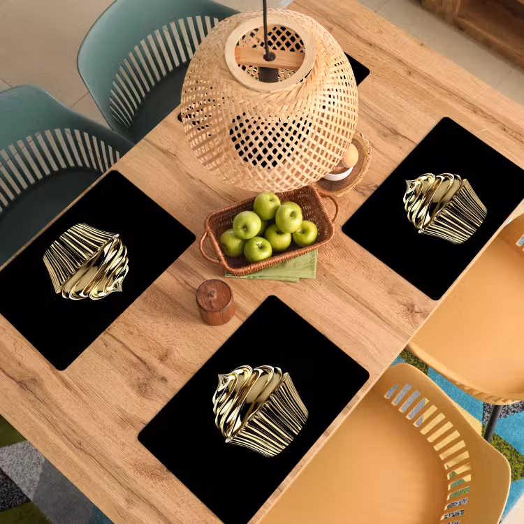 Sets de table - Cupcake - Nourriture - Or - Noir — 3