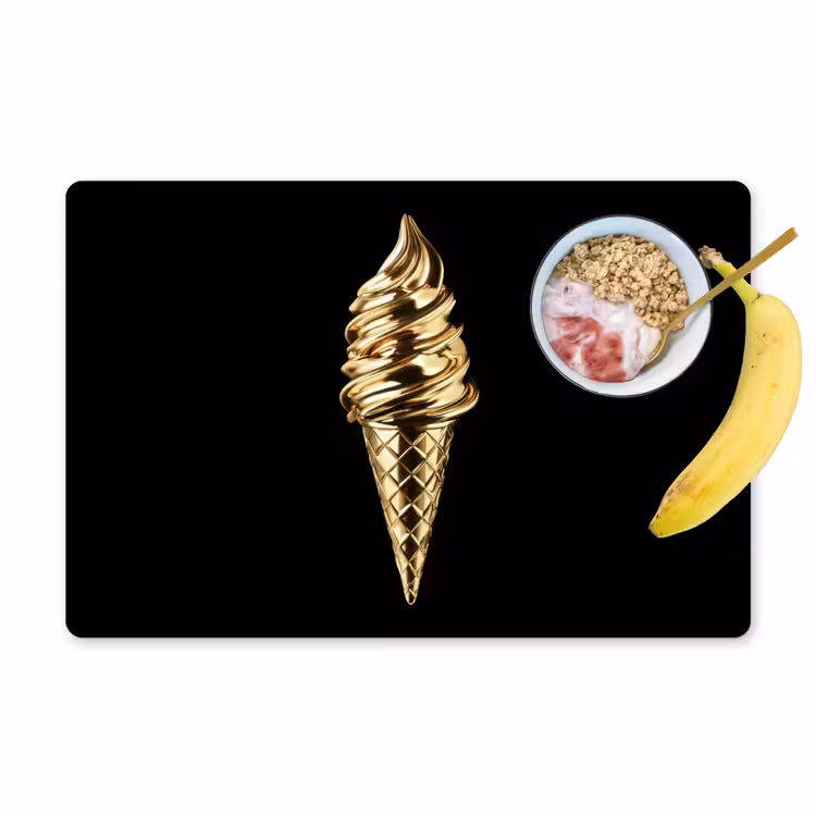 Sets de table - Glace - Or - Noir - Alimentation — 1