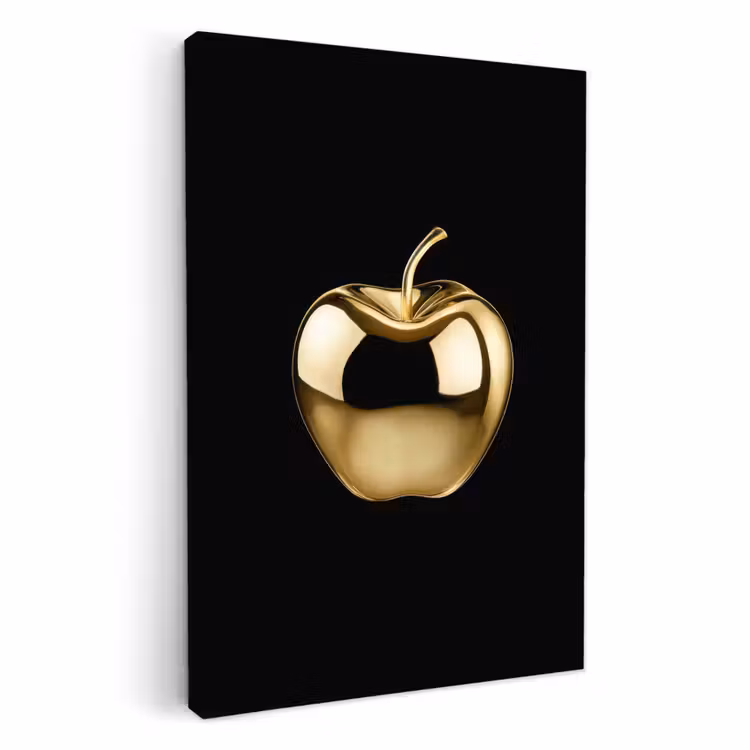 Tableau sur toile - Apple - Or - Chrome - Noir — 1