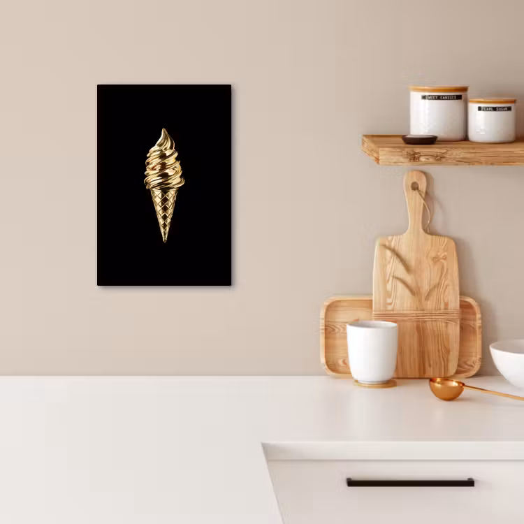 Tableau sur toile - Glace - Or - Noir - Alimentation — 2