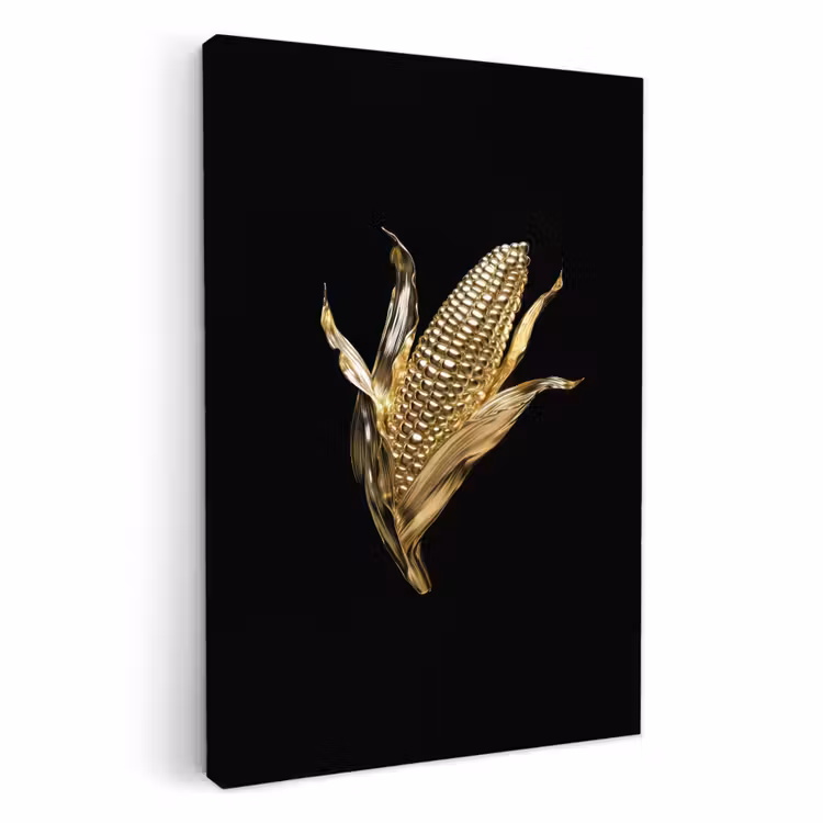 Tableau sur toile - Maïs - Aliments - Or - Noir — 1